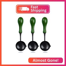 WUERLIN 3 Pieces Wax Seal Spoons with Wooden Handles,Non - Slip Sealing Wax Spoo