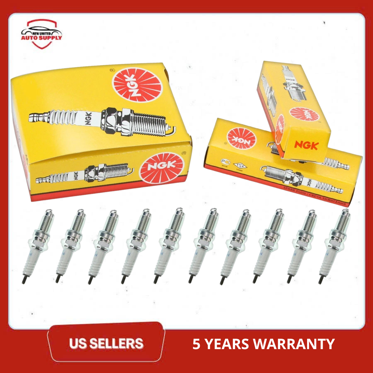 NGK DPR8Z 4730 Spark Plug 10-Pack Honda 98061-58616 Denso X24GPR-U