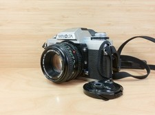 Vintage Minolta XG-M 35mm SLR Film Camera / 50mm f1.7 MD Lens / Flash / Japan