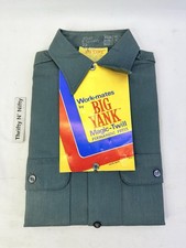 VINTAGE Big Yank Shirt Mens Medium Gray Button Up WorkWear 70s Magic Twill Union