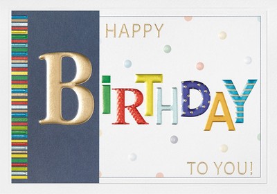 Geburtstag Prisma Collection unverpackte Glückwunschkarte mit Briefumschlag Happ