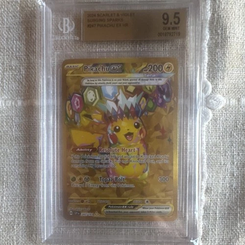 Pokémon TCG Pikachu EX HR 247/191 Surging Sparks BGS 9.5 Full Art Holo