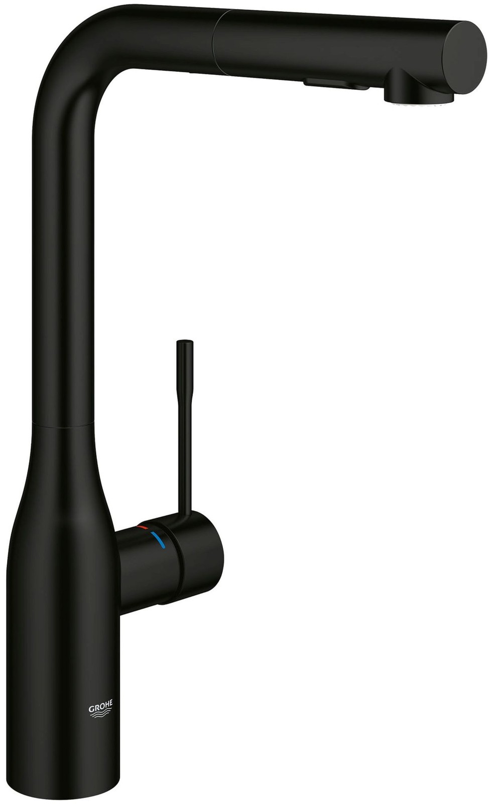 Grohe 30 271 Essence 1.75 GPM 1 Hole Pull Out Kitchen Faucet - Black