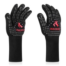 Pair BBQ Oven Glove Grill Mitt Kitchen Heat Resistant Cooking Grilling Baking UK