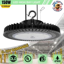 150W UFO LED High Bay Light Factory Warehouse Industrial Lighting 5000K Dimmable