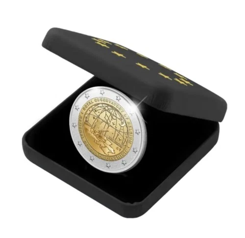 €2 BE Proof Reverse Polished Euro Commemorative Box Belgium 2026 Observatory