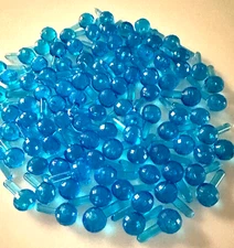 50 AQUA Round FACETED GLOBE Bulbs Pegs Large Ceramic Christmas Tree Lights