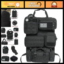 6 Pack Tactical Car Seat Back Organizer - Molle Vehicle Panel with 5 Pouches, US
