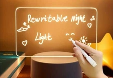 1pc Creative LED Note Board With USB Message Board And Pen 3D Visualization Lamp