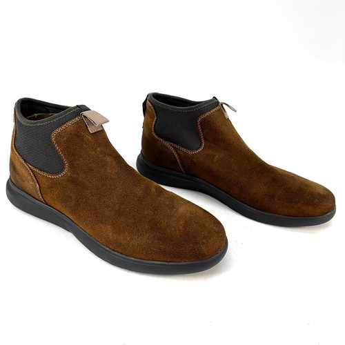 Johnnie -O Men's 10.5 Chill Chelsea Boot Brown Distressed Suede Leather JMFW1310 - Picture 5 of 11