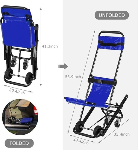 Loschen blauer Handlift Treppenstuhl, Klappstuhl, tragbarer Klapptreppenstuhl - Bild 4 von 5