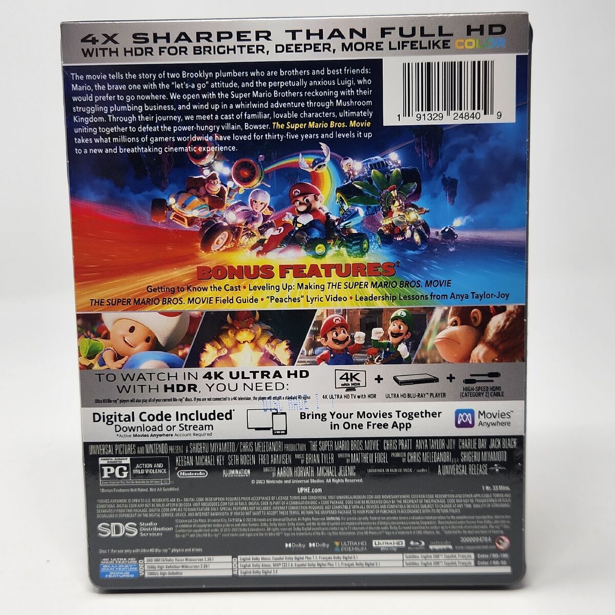 Super Mario Bros Movie Best Buy Exclusive Power Up Steelbook 4K Blu-Ray  Digital