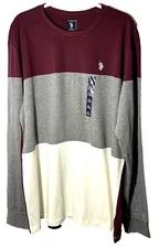 U.S. POLO ASSN Shirt Men’s Size XXL Colorblock Embroidered Cotton Crew Long SL