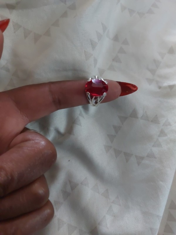 Ruby Red Crystal Solitaire Ring