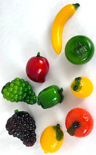 Vtg Murano Style Art Glass Hand-Blown Fruit and Vegetables 9 pieces