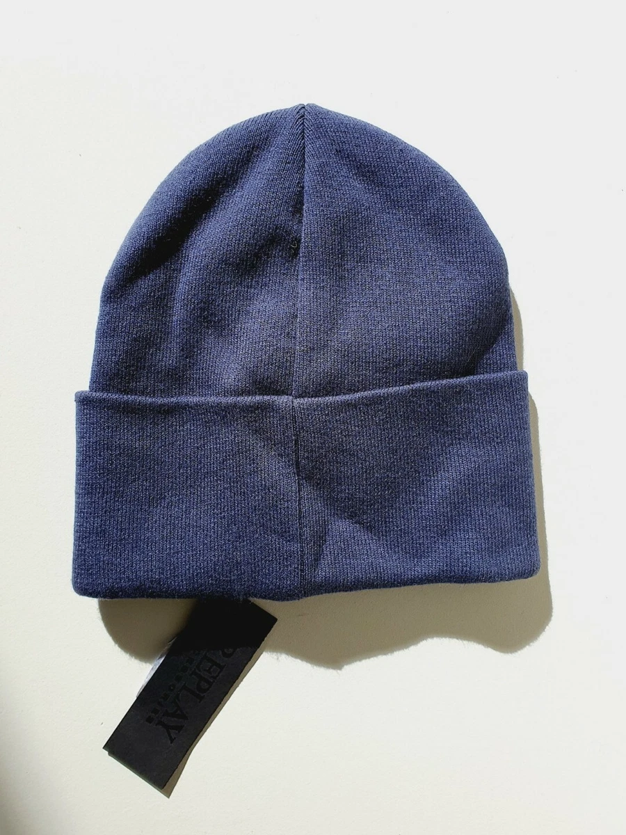 mens navy blue beanie hat