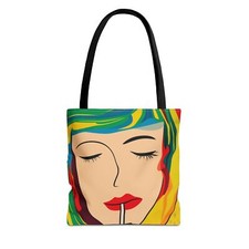 New Colorful Artist Tote Bag, Artistic Canvas Bag, Reusable Shopping Bag, Gift