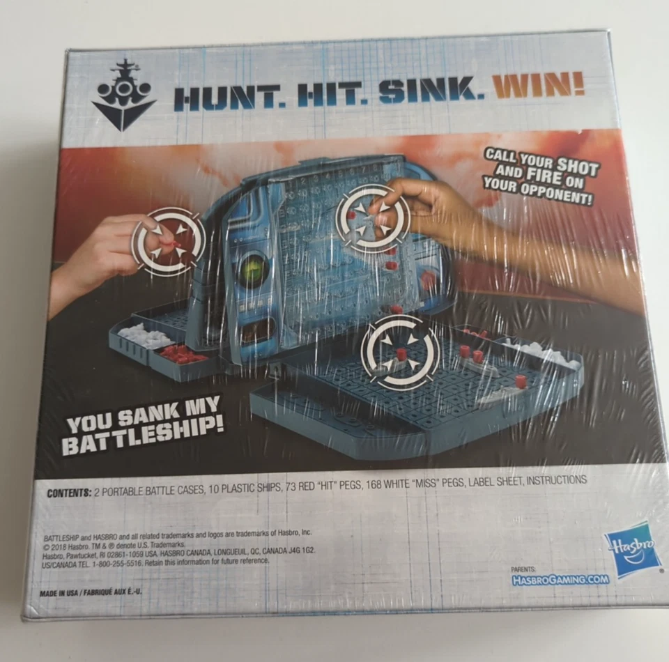 NEW BattleShip Board Game By Hasbro Gaming Includes Fun Activity Sheet USA Made - Image 2 of 4