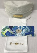 Glam Rock WHITE EYEGLASSES/SUNGLASSES CASE W/CLEANING CLOTH AND POUCH