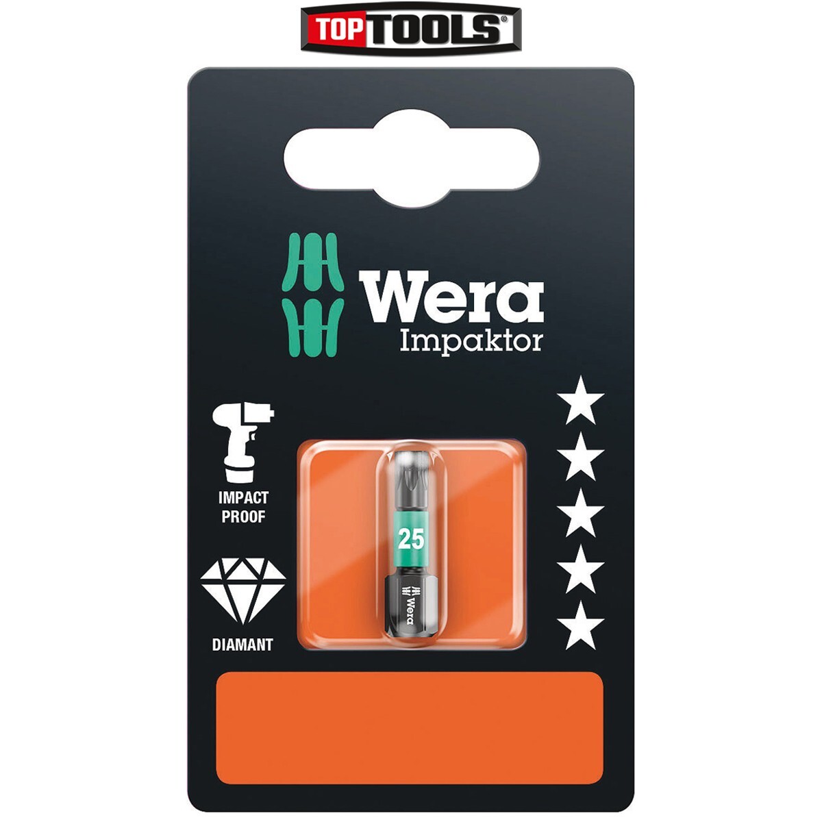 Wera 05073925001 867/1 IMP DC SB TORX 25mm Impaktor Screwdriver Bit TX25