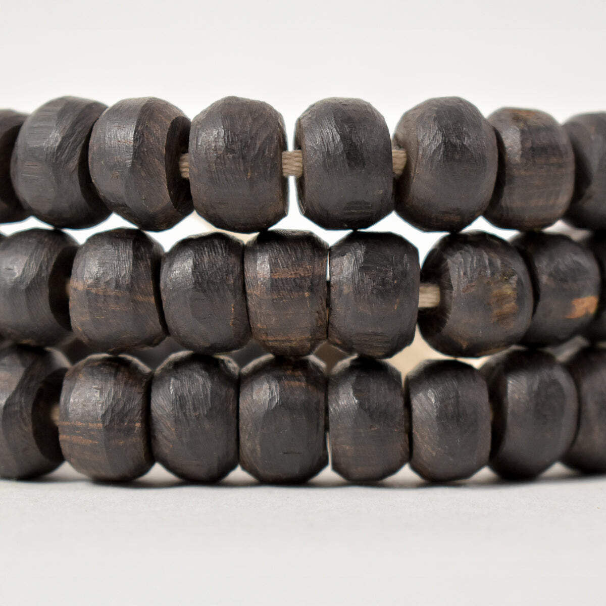 Ebony or Black Wood Trade Beads Mali 34 Inch