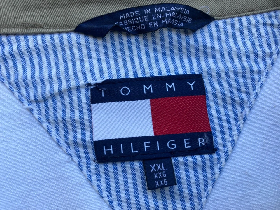 Vintage Tommy Hilfiger Jeans Men's White Denim Big Flag Patch Jacket Size 2XL - Image 4 of 4