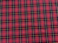 Red Plaid Tartan Cotton Fabric 60 Wide by Yard for Sewing Crafts Upholstery