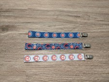 Pacifier Clip - Chicago Cubs Themed - Choose Your Favorite Ribbon