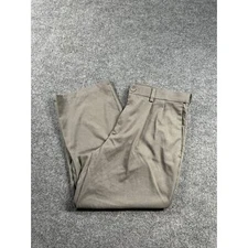 Haggar Pants Mens 34X30 Gray Chino 18 Pro Pleated Front Straight Leg