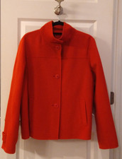 Talbots Women's Beautiful Soft Boiled Wool 4-Button Jacket Orange Size 16