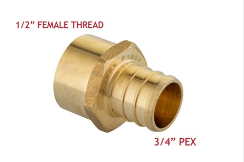 20 PCS PEX 3/4" x 1/2" Female NPT Thread Adapter Crimp Fitting (Lead Free)