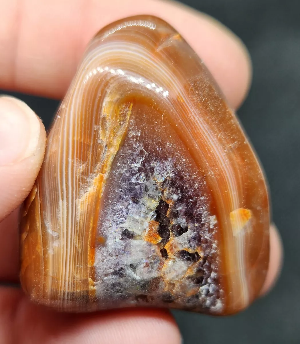 Lake Superior Agate 1.2oz tumble polished amethyst