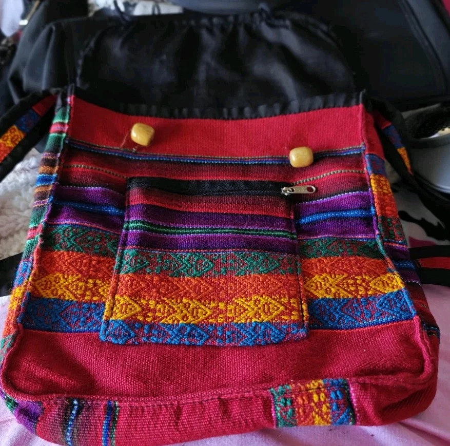 Vintage Latin American Handwoven Crossbody Purse - Image 4 of 4