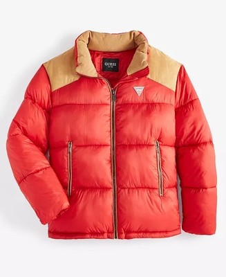 Guess GLOAMING MULTI Men's Larry Fabric Block Puffer Jacket, US 2X-Large
