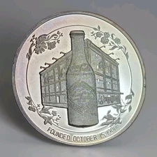 1977 Coca-Cola 75th Anniv Louisiana World Wide Mint 1oz Silver Round Toned