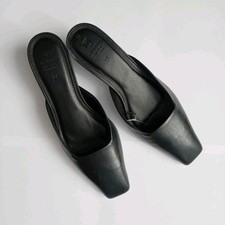 Next Womens Kitten Heel Mules Real Leather Black Size 3.5 EU 36 RRP £60