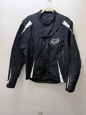 Y2K Fox 360 Motorcycle Riding Jacket Black White Padded Brace jacket