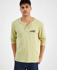 Heroes Motors Mens Henley Green Size L