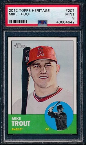 2012 Topps Heritage 207 Mike Trout PSA 9 MINT