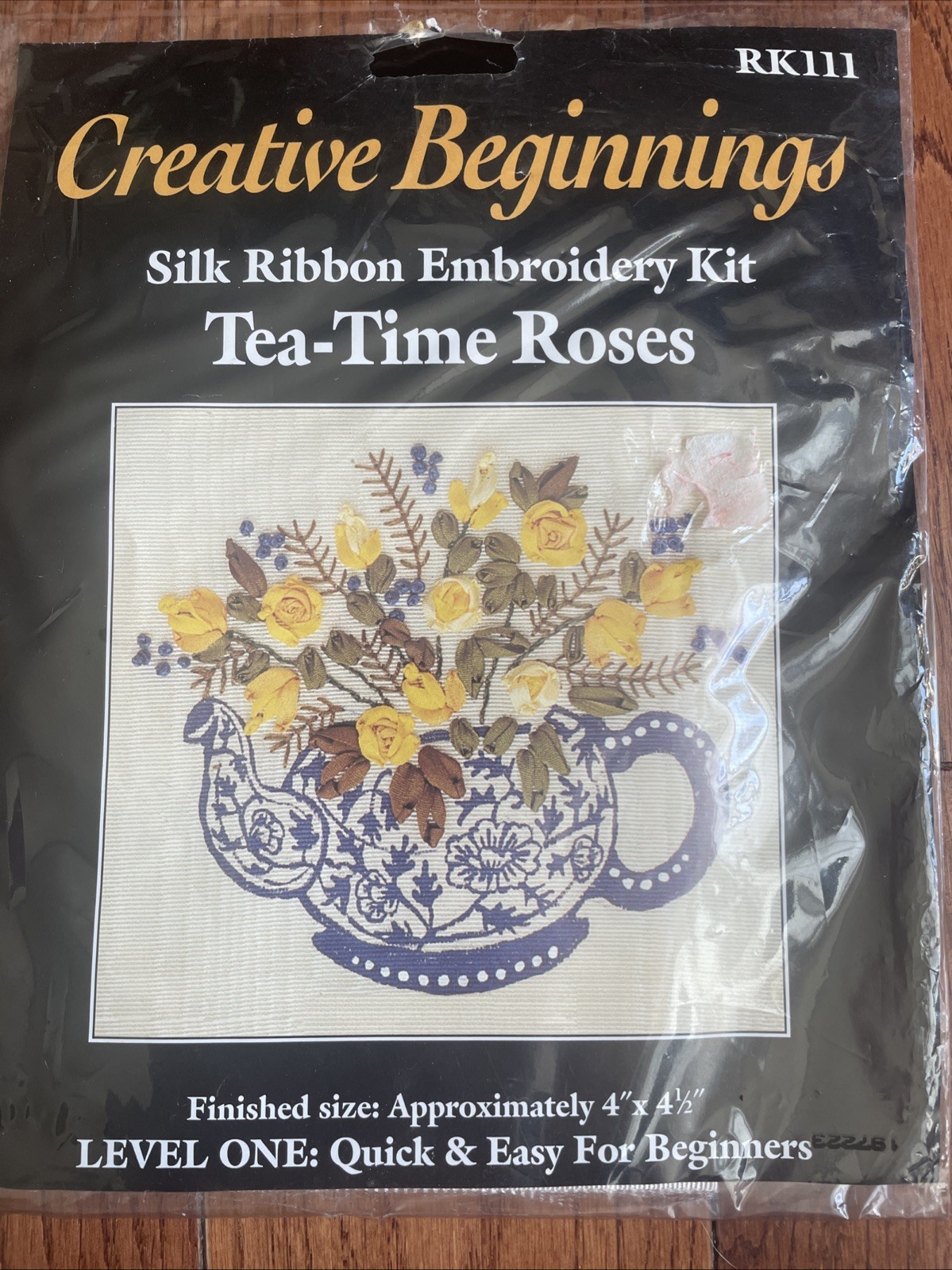 Yellow Creative Timer Creative Beginnings Silk Ribbon Embroidery Kit TEA-TIME ROSES 1996 ...
