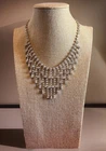 Vintage Crystal Necklace 16 Silver Tone and Crystal Formal Costume Jewelry
