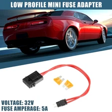32V Mini Fuse Adapter Tap Fuse Kit with 2pcs 5A Blade Style Fuse for Car Boat