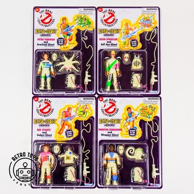 GHOSTBUSTERS ECTO-GLOW 4er Collector Set Venkman Spengler Real Glow in The Dark