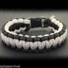 Black & Desert Sand Paracord Emergency Survival Rope Bracelet - Made in the USA