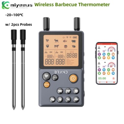 Barbecue Thermometer -20~100  Wireless APP Control w/ Timing Function w/Probe