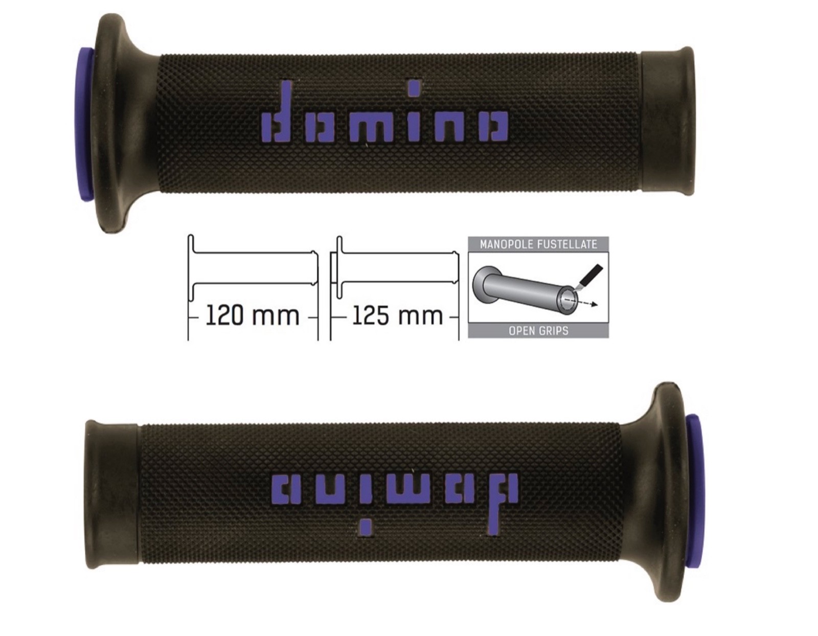 A25041C4648B7-0 COPPIA MANOPOLE BLU/BIANCO DOMINO STRADALI DIAMETRO 20-24 - Foto 6