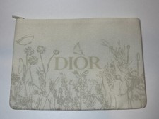 Dior Cream Spring Flower Floral Makeup Clutch Zip Bag Pouch Limited Edition New