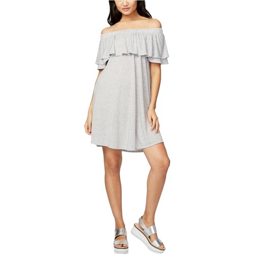RACHEL Rachel Roy Off The Shoulder Midi Dress - Crepe Back Scuba Fabric, Asymmetrical Neckline, Bodycon
