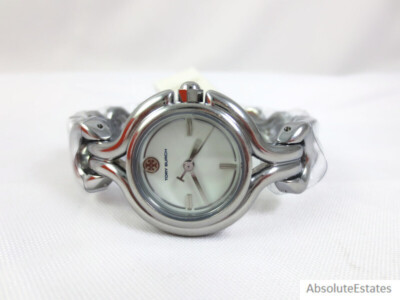 NEW Tory Burch Braided Knot Silver Stainless Steel Bracelet