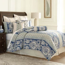 AICO Furniture - La Rochelle 10 Piece King Comforter Set - Cadet